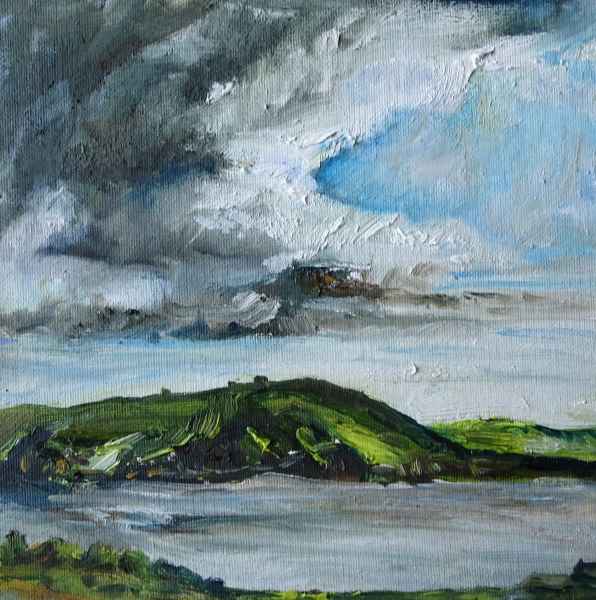 Jeanne Bouza Rose Plein Air Oil Across from Marness, There is a Bit of Scapa, Orkney