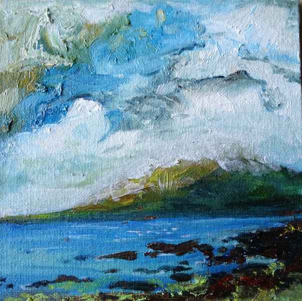 Jeanne Bouza Rose plein air oil: Garisay