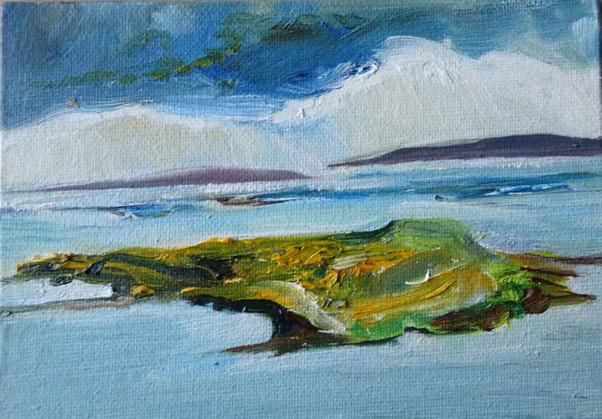 Jeanne Bouza Rose plein air oil